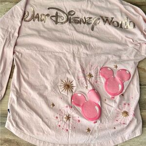 Disney World Pink Long Sleeve Spirit Jersey with Mickey Balloon Design large